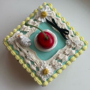 Decorative Cake Box with cherry on top!